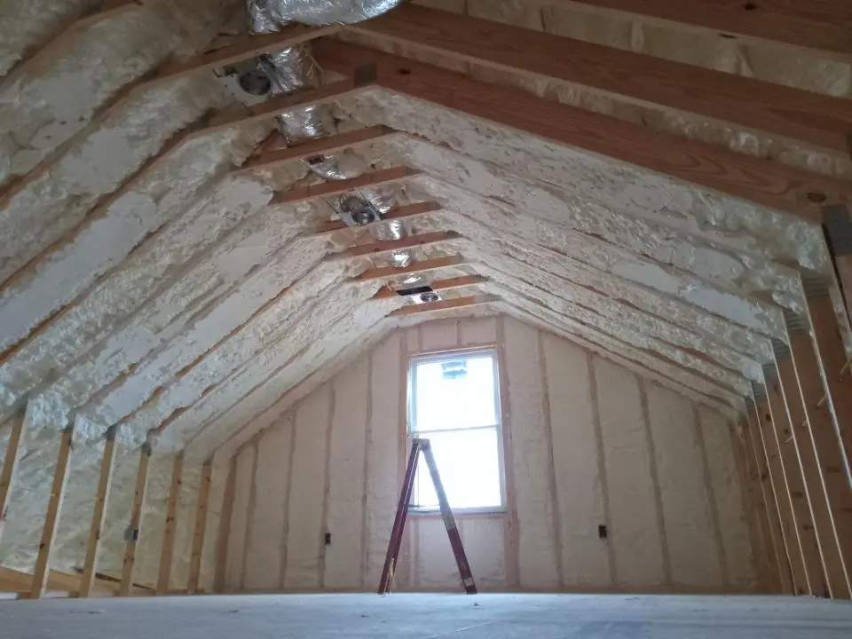 Spray foam roofing application for Crawl Space Insulation project in Maywood